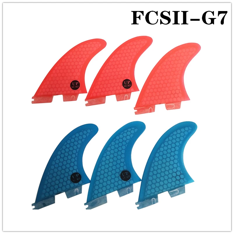 

FCS2 G7 Surfboard Fins Blue 3pcs/set Blue/Red Tri-Set Honeycomb Fins FCSII Fin Surf Quilhas