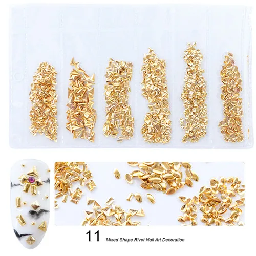 1 сумка звезда месяц полые золотые и серебряные Металлизированное украшение для ногтей 3D декоративный Маникюр украшения для ногтей Стразы DIY дизайн - Цвет: Pattern11