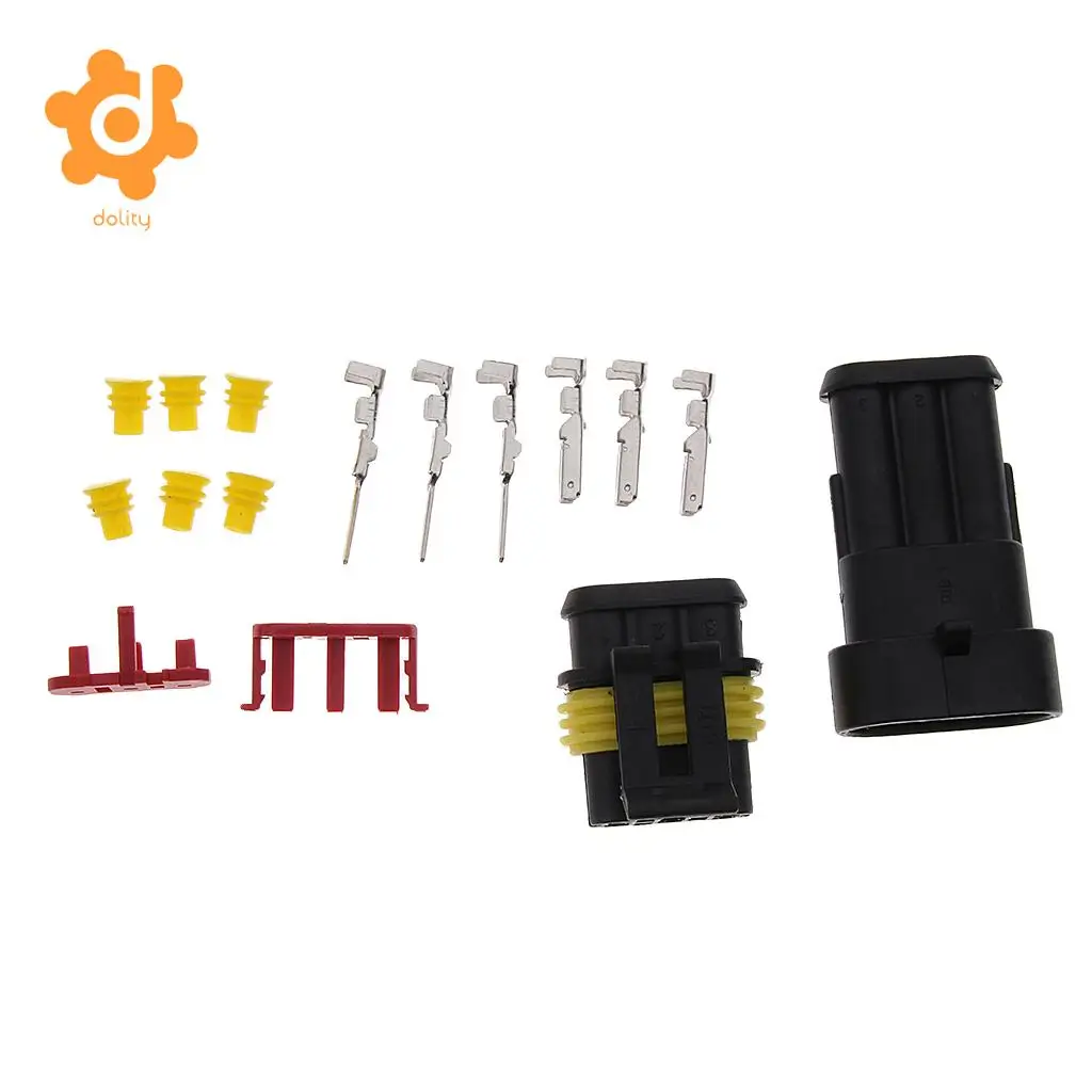 Baoblaze 1 Set 1/2/3/4/6 Pin HID Sealed Waterproof Quick Splice Electrical Wire Connector Plug