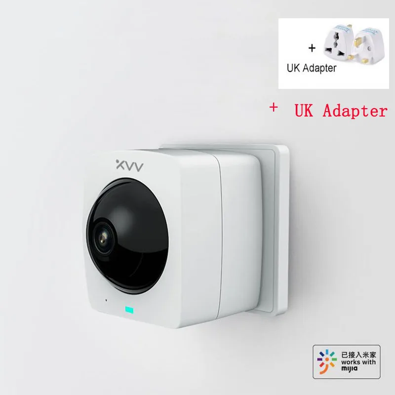 XIAO mi jia XiaoVV Smart Panora mi c ip-камера HD 1080P 360 ° Panora mi c AI функция обнаружения гуманоида ночная версия приложение для работы с mi home - Цвет: add UK adapter