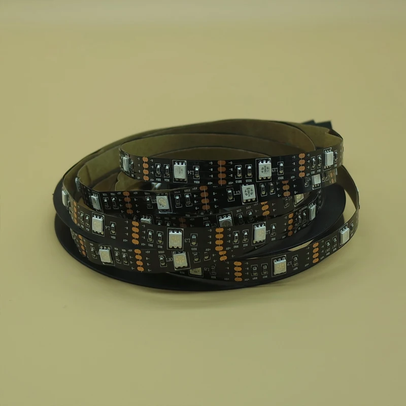 1/2/3/4/5 м Светодиодная лента RGB 5050 SMD не водонепроницаемая черная печатная плата
