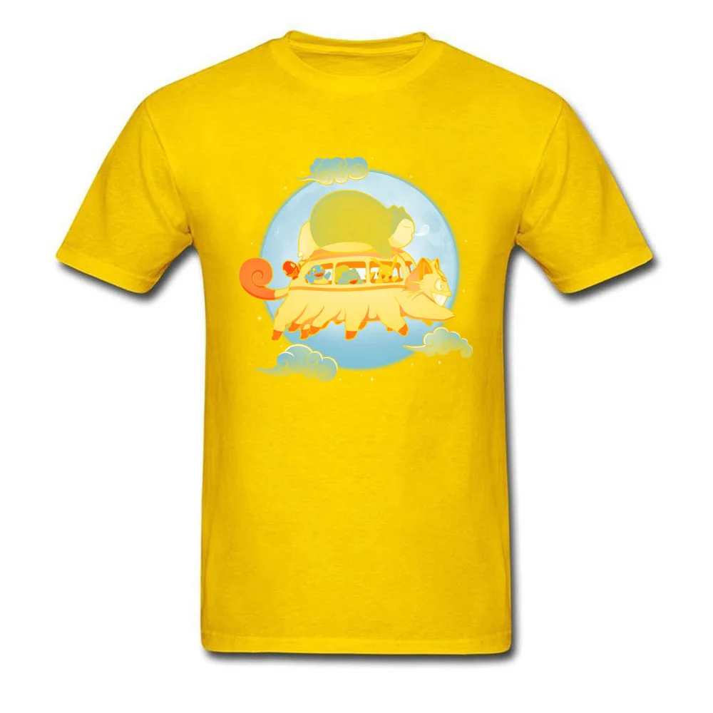 Прочный Шарм Покемон автобус Спортивная футболка Тоторо аниме футболка мужская черная новинка Молодежная Футболка - Цвет: Yellow