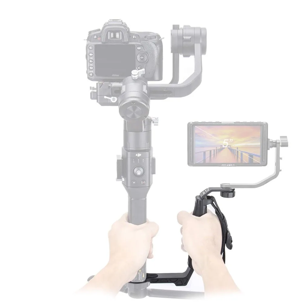 Zhiyun мини двойной захват трансмонтировать одной ручкой Ручка L кронштейн Rig 1/4