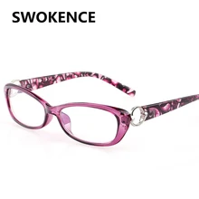 Для женщин модные Асферические жесткие линзы очки для чтения с фирменным дизайном покрытая цельной полиуретановой кожей с защитой от радиации пресбиопические очки R106