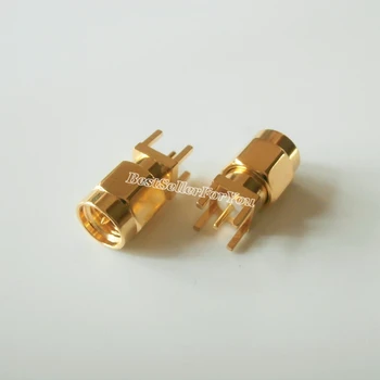 

10Pcs Connector SMA male plug solder PCB mount straight 5.08mm