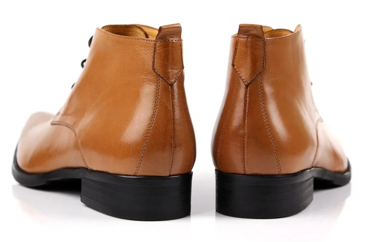 Large Size EUR46 Pointed Toe Men Shoes Safety Shoes Ankle Boots Wedding Shoes Genuine Leather Dress Boots Male Business