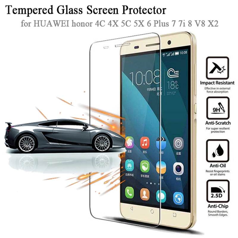 

9H Tempered Glass for Huawei P9 P9lite P8 Lite Honor 5C 6 6 PLUS 7 7i 8 V8 X2 Screen Protector Protective Glass honor8 Film