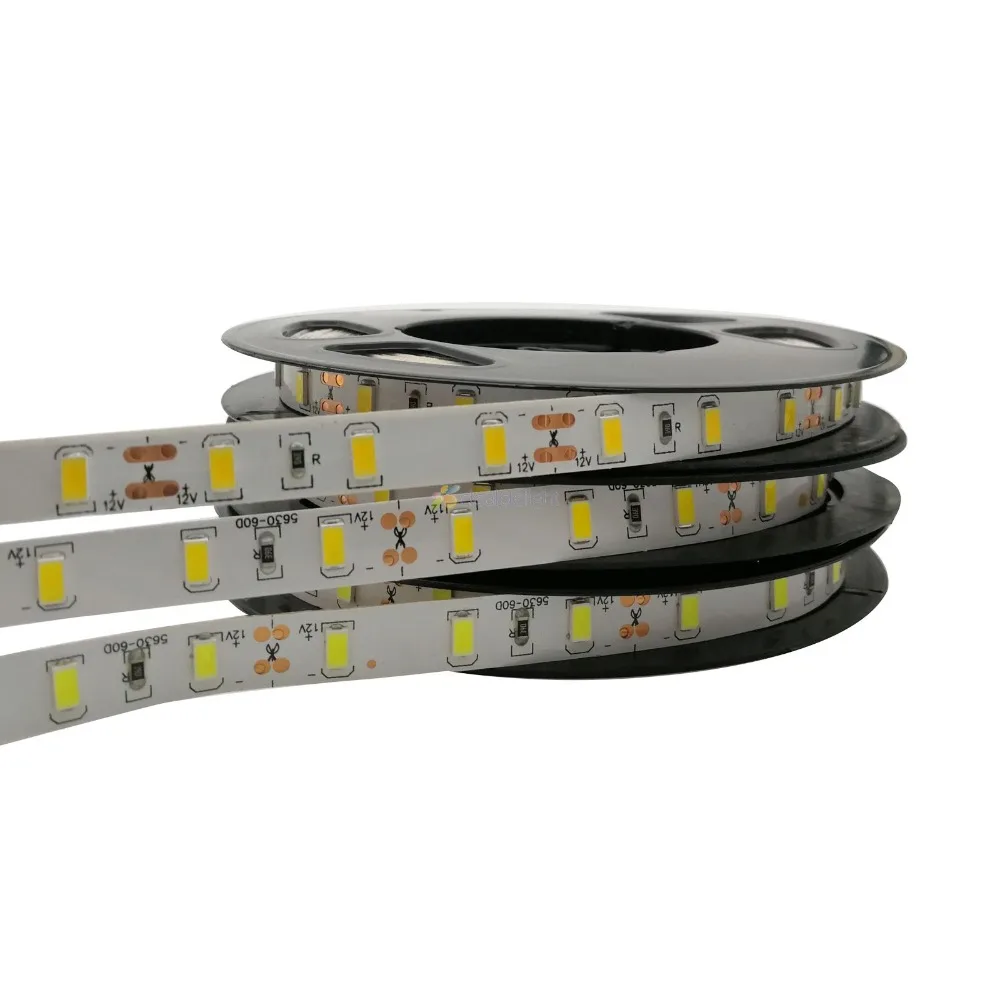 Супер яркий 12 В 12 в 5 м 5630 SMD 300 светодиодный s не водонепроницаемый натуральный/теплый/холодный белый гибкий светодиодный светильник