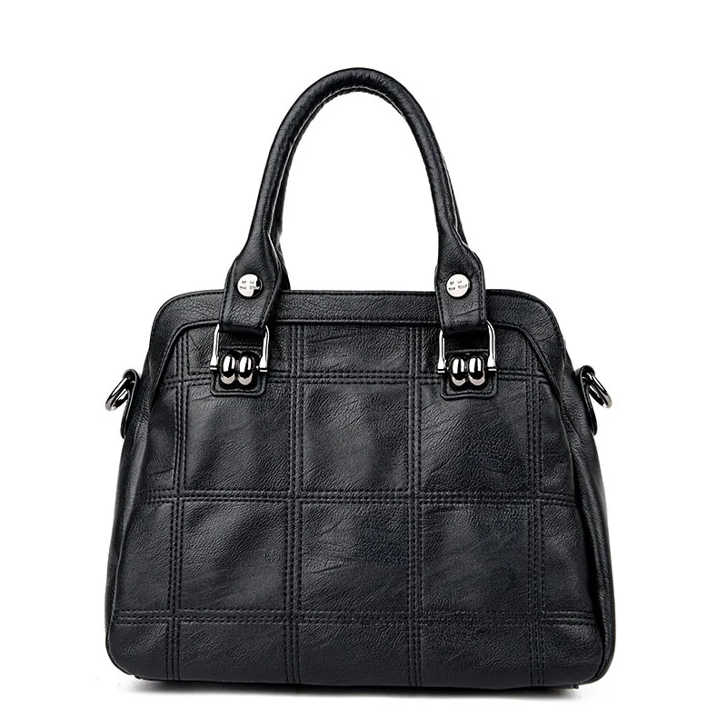 

High Quality Women's Genuine Leather Handbags Shoulder CrossBody Bags Fashion Plaid Messenger Bags Shell Women Bags Ladies