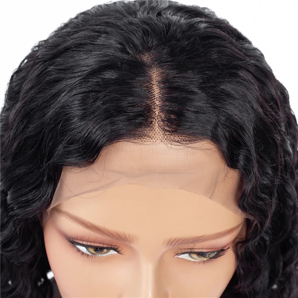 Умело 150% глубокая волна 13x4 Синтетические волосы на кружеве человеческих волос парики для чернокожих Для женщин перуанский Боб Синтетические волосы на кружеве парик с ребенком Человеческие волосы Remy для наращивания