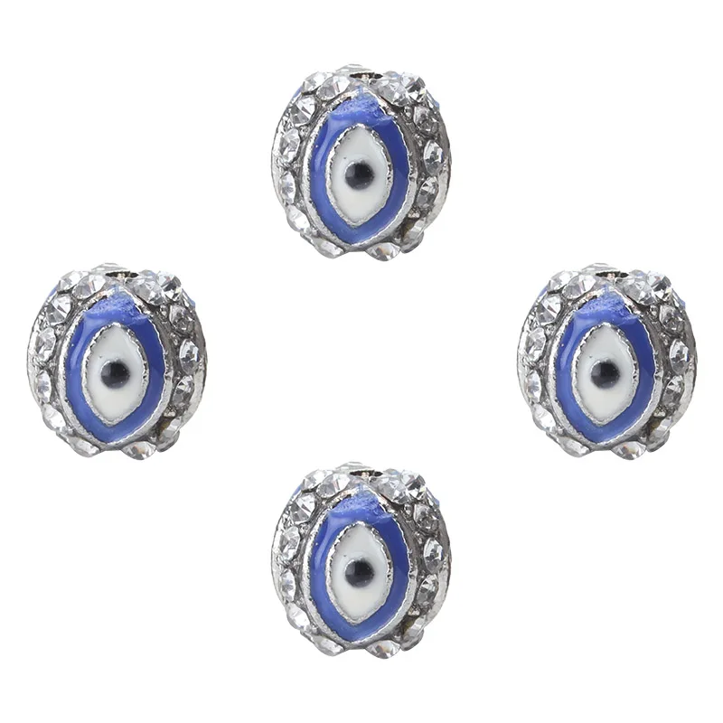 5pcs EVIL EYE Fashion Sliver Crystal Eye Alloy Charms Connectors