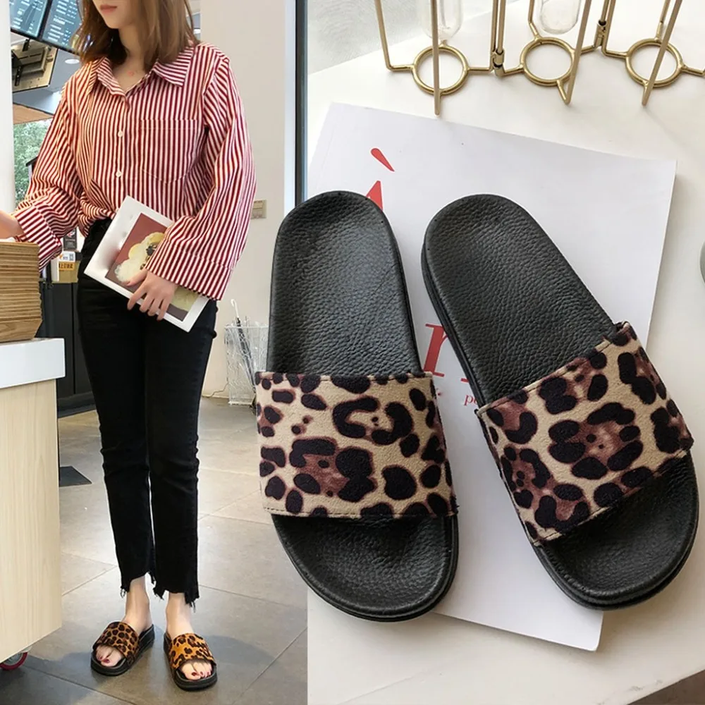 

xiniu Women Leopard Print Slippers Casual Shoes Slides Bathroom Summer Slipper Female Fashion Shoes #030603