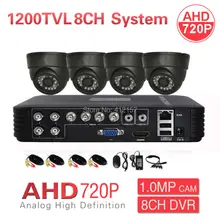 CCTV 8CH 1080N HDMI DVR 1200TVL AHD 720P 4CH Security Dome Camera System IR Color Video Surveillance DIY KIT P2P Mobile View