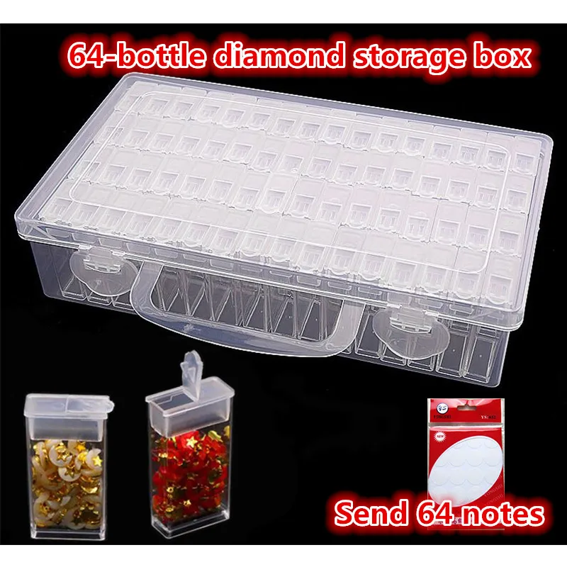 

64 PCS Diamond Painting Tools Beads Container Rhinestone Diamond Embroidery Stone Storage Accessory Mosaic Convenience Box