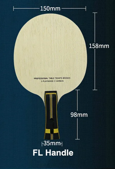 Профессиональная ракетка для настольного тенниса, тренировочный нож ZLC 5, фанера ZL, углеродное волокно, ракетка для пинг-понга, сделай сам, дружба, резина, 1 шт - Цвет: Long Handle