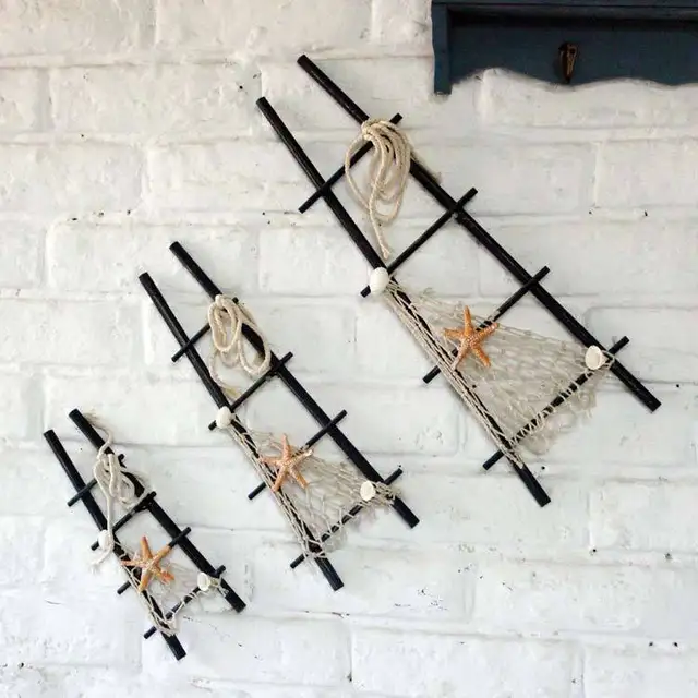 Sets Of Three Mediterranean Decor Decorative Wall Hangings Ladder Sets Of Three Mediterranean Decor Decorative Wall Hangings Ladder Diy Creative Handmade Hanging Bar Can