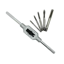 6pc Handle Tap Wrench M1-M12(1/16-1/2 inch) with M3-M8 Hand Screw Thread Metric Plug Taps Set for Woodworking