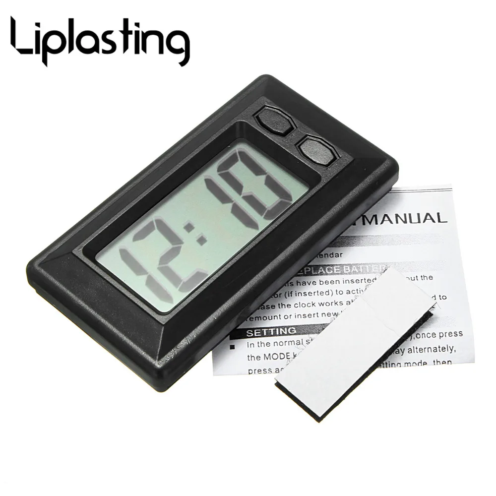 Liplasting Car Clock Self Adhesive LCD Digital Clock Auto Car Truck