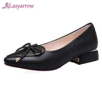 

Lasyarrow black beige pointed toe shallow casual single shoes woman square heel fashion women low heels pumps size 33-43 J914