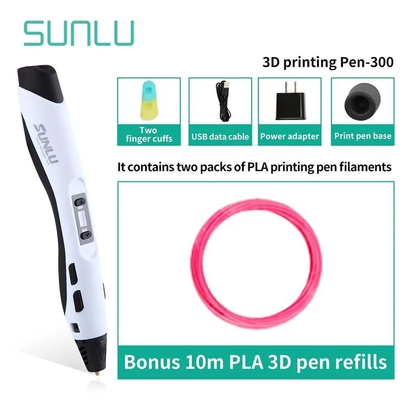 

Children Scribble 3D Pen With 10M PLA Filament 1.75mm Box Gift Set SL-300 High Quality 3D Pens Adjustable Speed Control
