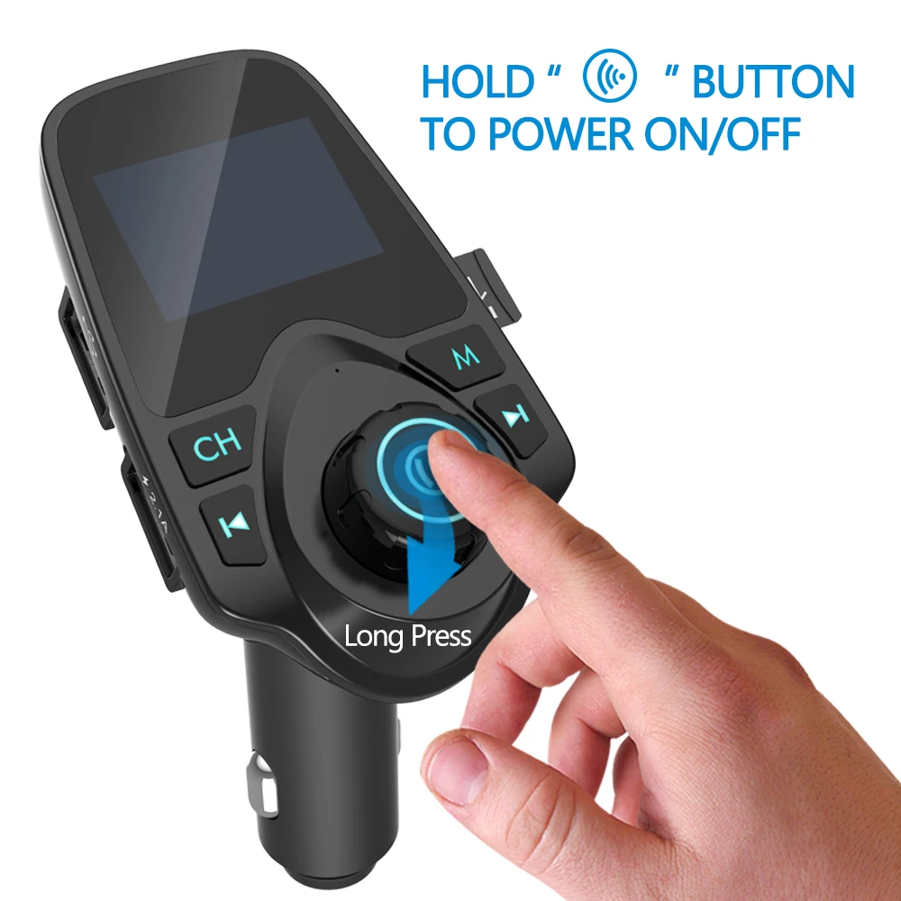 Nulaxy Bluetooth FM Transmitter Audio Car Mp3 Player Wireless In-Car FM Modulator Handsfree Bluetooth Car Kit with LCD Display