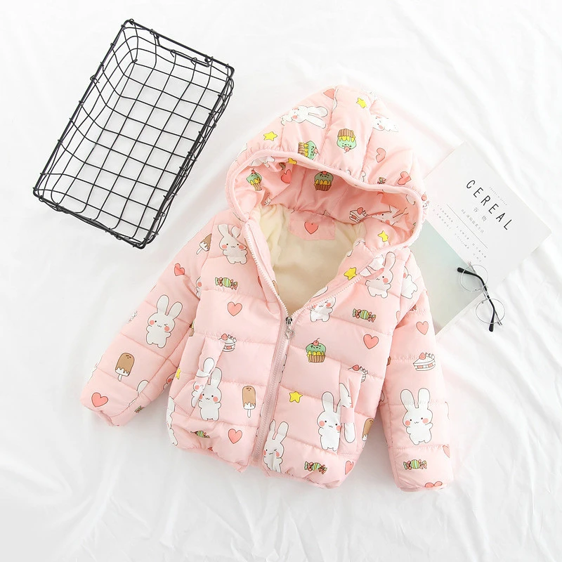 

baby Girls Winter coat Jackets Down Parkas Children Boys Girls Cartoon Rabbit Hooded Jacket Outerwear Coat Kids clothing