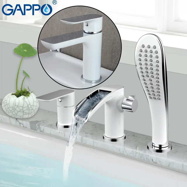 Go Bathroom Shower Tap Waterfall Bathtub Sink Faucet Mixer Basin Go Bathroom Shower Tap Waterfall Bathtub Sink Faucet Mixer Basin White Set