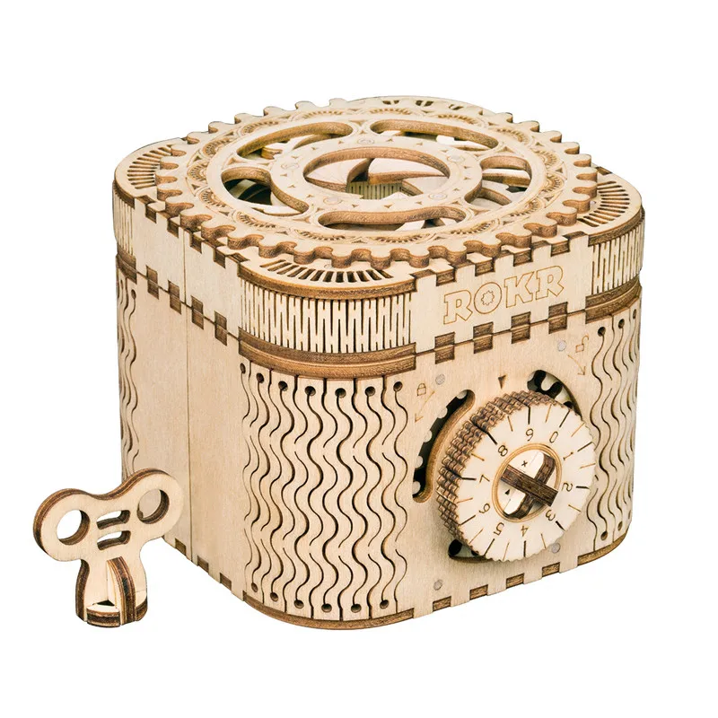 Robotime DIY 3D Wooden Mechanical Puzzle  Model Building Kits Laser Cutting Action by Clockwork Gift Toys for Children LG/LK/AM 5