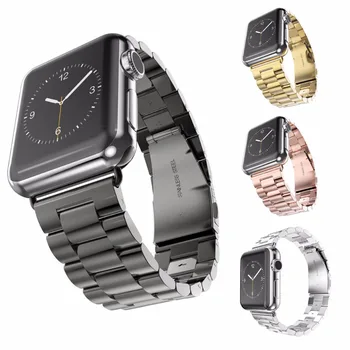

HENGRC Stainless Steel Watchbands For Apple Watch Strap Link Bracelet 38mm 42mm Smart Watch Metal Band For Iatch Accessories
