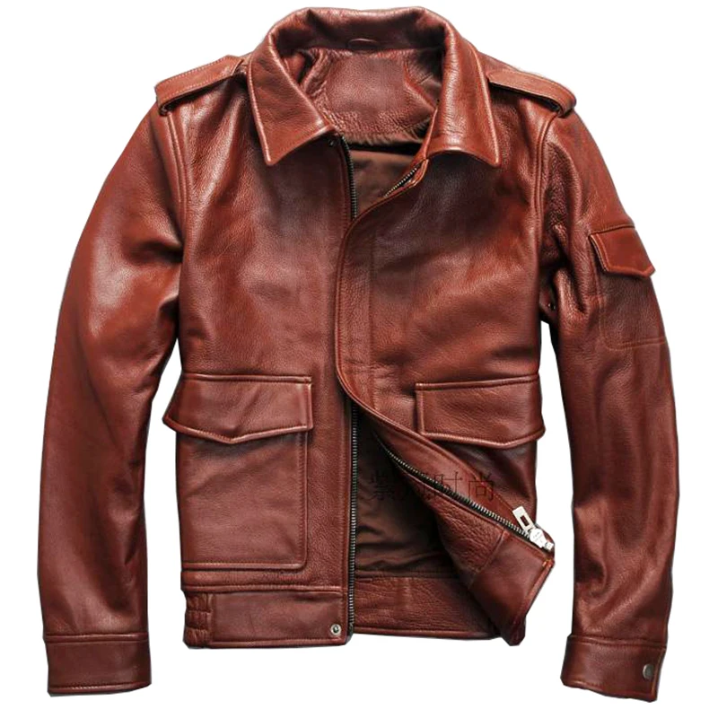 

READ THE DESCRIPTION ! men's genuine cow leather jacket vintage genuine cowhide leather G1 jacket S1441