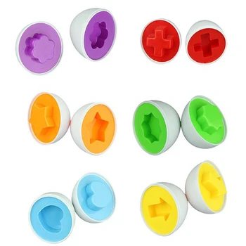 

Essential 6 egg/set Learning Education Toys Mixed Shape Wise Pretend Puzzle Smart Baby Kid Learning Toys Kitchen Tool