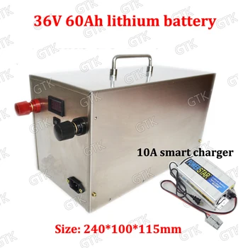 

36V 60AH lithium battery li ion 50A BMS for 1800w tricycle bicycle UPS E-moped bike scooter +10A Charger