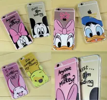 Minnie Mickey Cartoon Donald Duck Piglet Poof Bear Daisy Duck Lovers Couples case For iPhone 7Plus