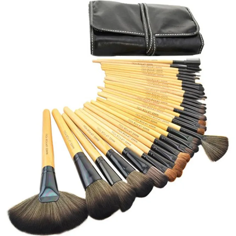 Professional 32 PCS Cosmetic Facial Make up Brush Kit Wool Makeup Brushes Tools Set with Black