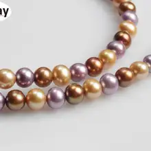 Натуральный круглый пресноводный жемчуг смешанный цвет 7-8 мм для изготовления ювелирных изделий 15 дюймов DIY ожерелье браслет