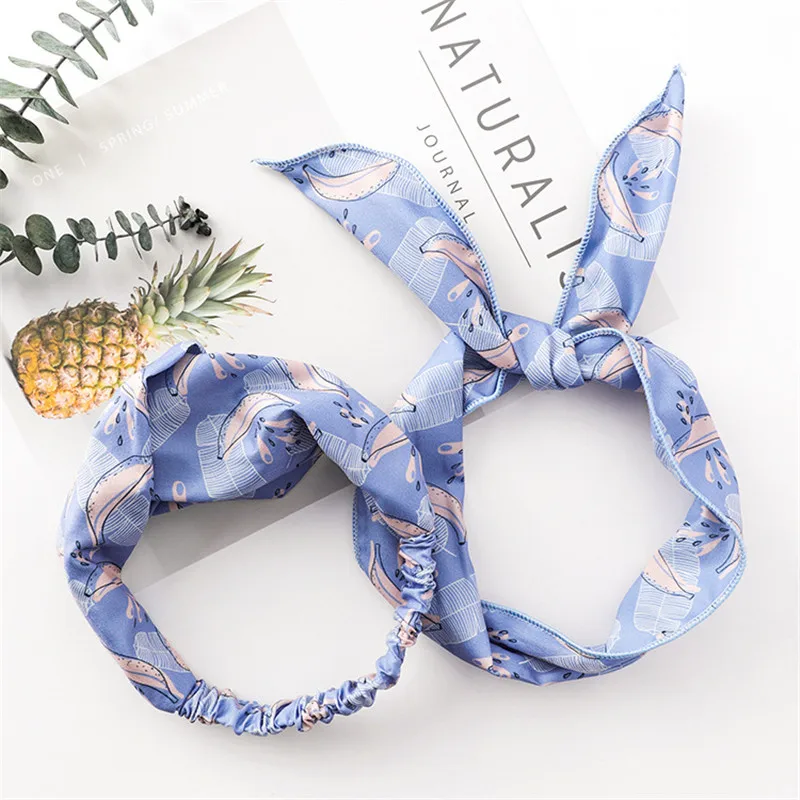 

Cute Print Bandana Women Headband Cross Knot Hairbands Hip Hop Scarf Elastic Hair Bands Women Hair Accessories Turban Headdress