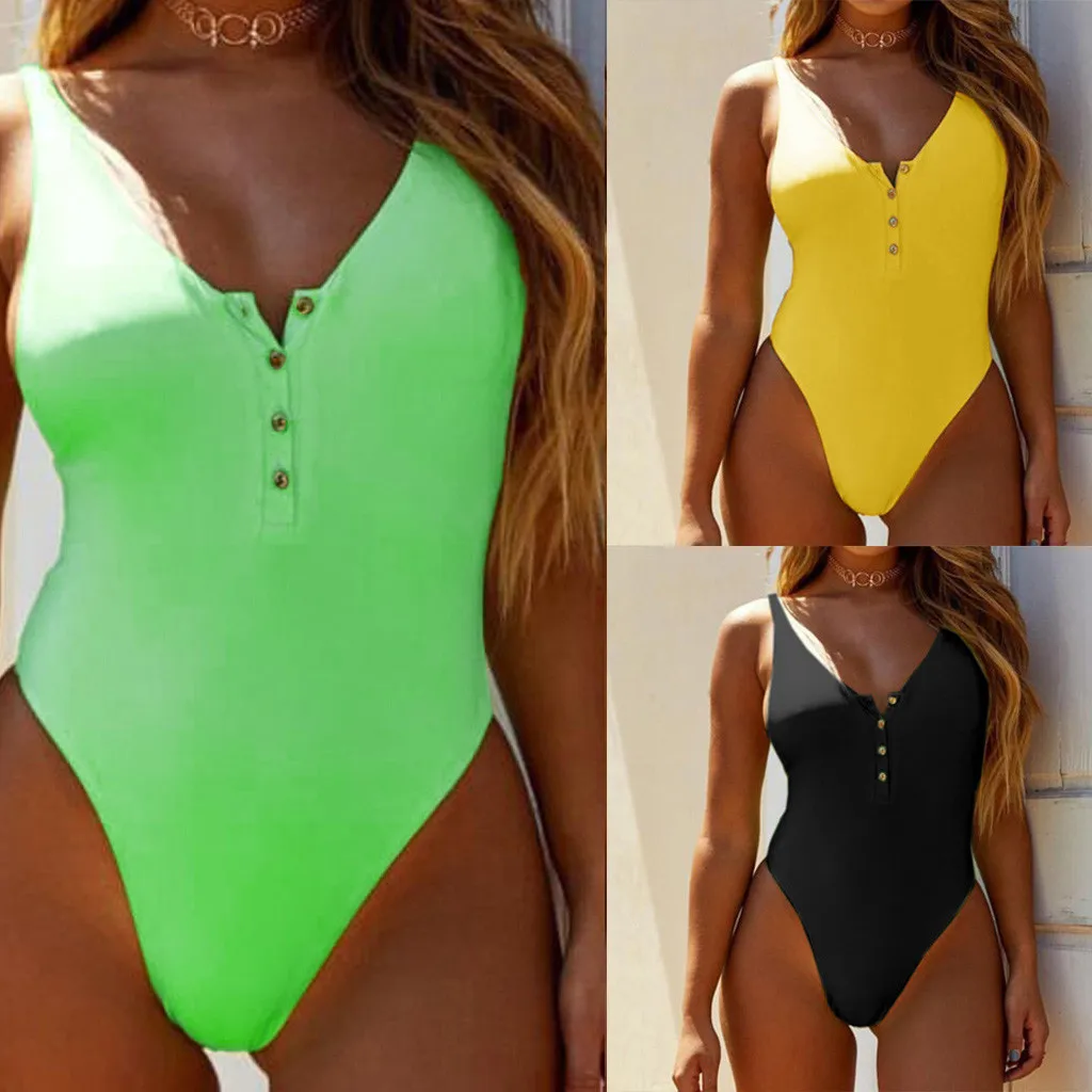 

2019 Sexy Swimsuit Women Swimwear One Piece Bodysuit Push Up Monokini Halter Cross Bathing Suits Swim Suit Female Beachwear #XTN