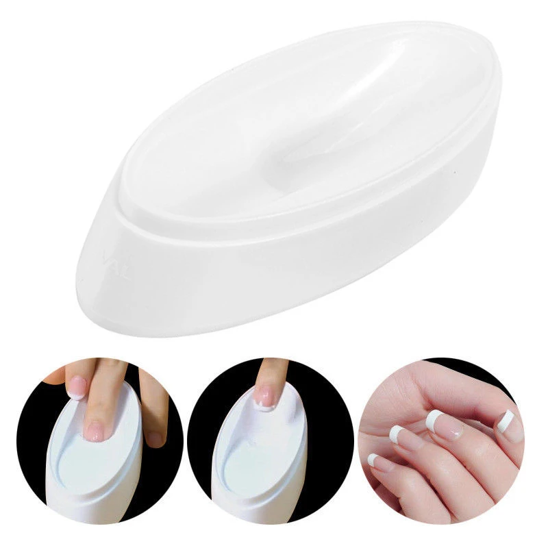 Shellhard 1pc White Nail Dipping Powder French Tray PVC Manicure Mold Nail Dip Container For Nail Art Tool