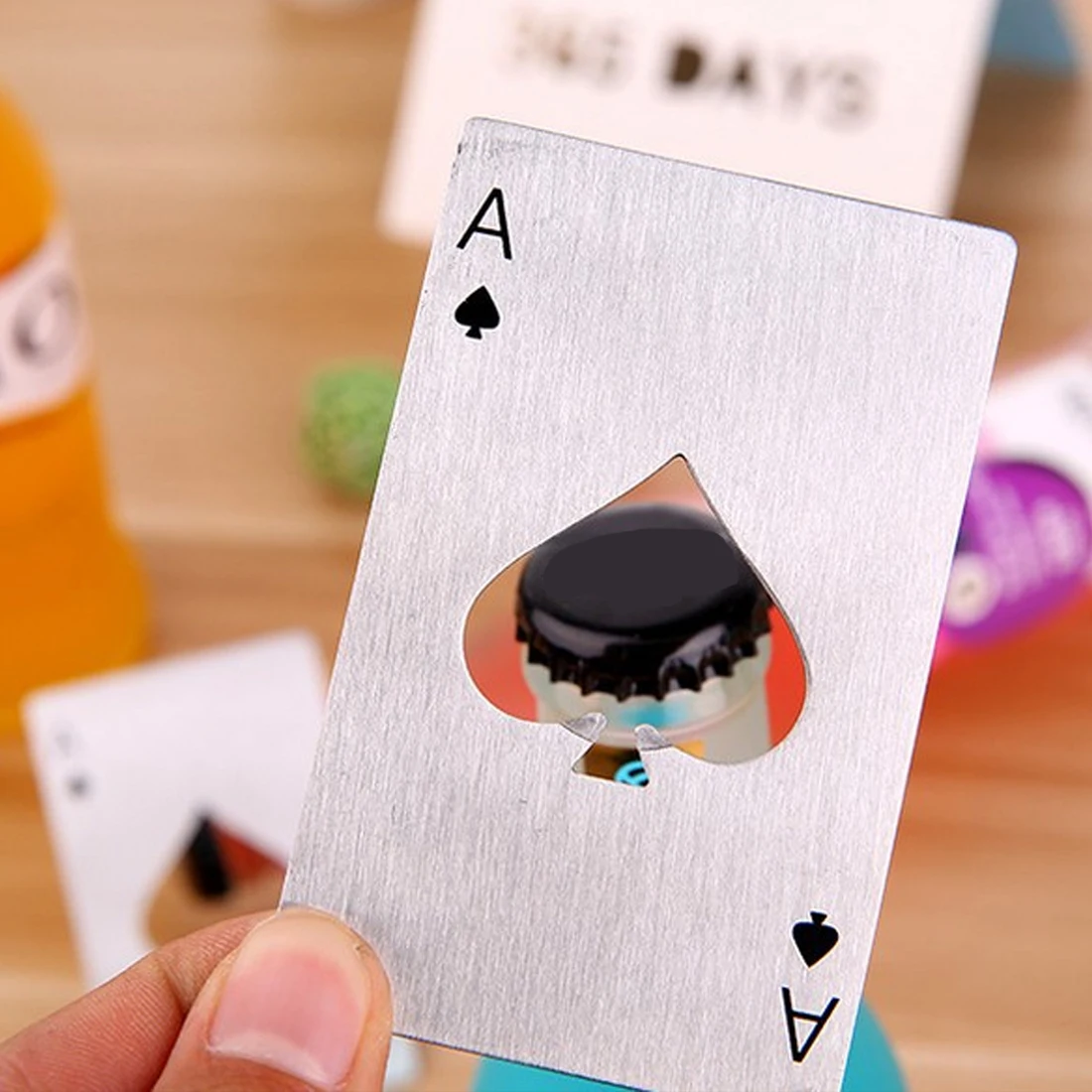 

1pc Poker Playing Card A of Spades Bar Tool Soda Beer Bottle Cap Opener New Stylish
