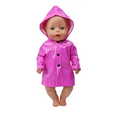 A purple hooded raincoat for a 43-centimeter doll ornament for children's Christmas gift of F645