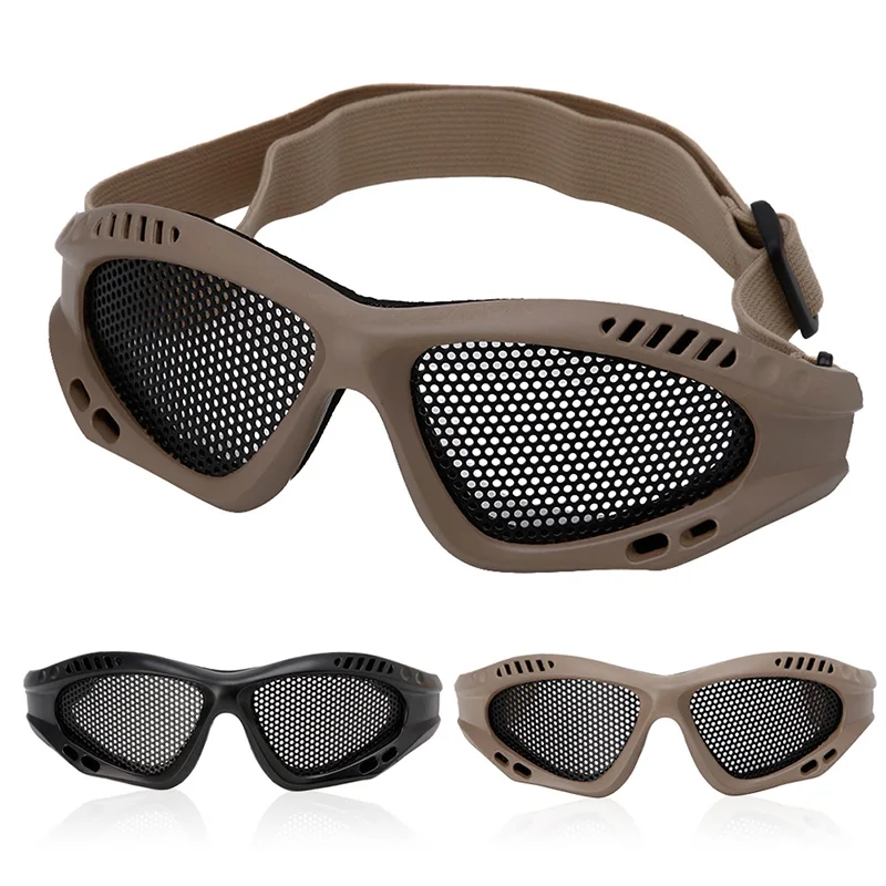 Safety Goggles Outdoor Eye Protective Comfortable Airsoft Safety Tactical Glasses Goggles Anti Fog With Metal Mesh 3 Colors UNS-OKLE
