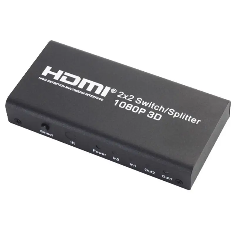 HDMI 2x2 переключатель разветвитель два в и два выхода дисплей тот же экран свободный переключатель HDMI переключатель HD 1080 p US Plug