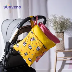 Sunveno водонепроницаемый многоразовый влажный мешок напечатанный Карманный подгузник сумки для путешествий влажные сухие сумки Размер 28x36