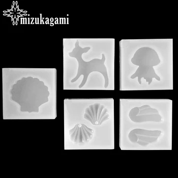 

UV Resin Jewelry Liquid Silicone Mold Jellyfish Shell Christmas Deer Resin Molds For DIY Necklace Pendant Charms Making Jewelry