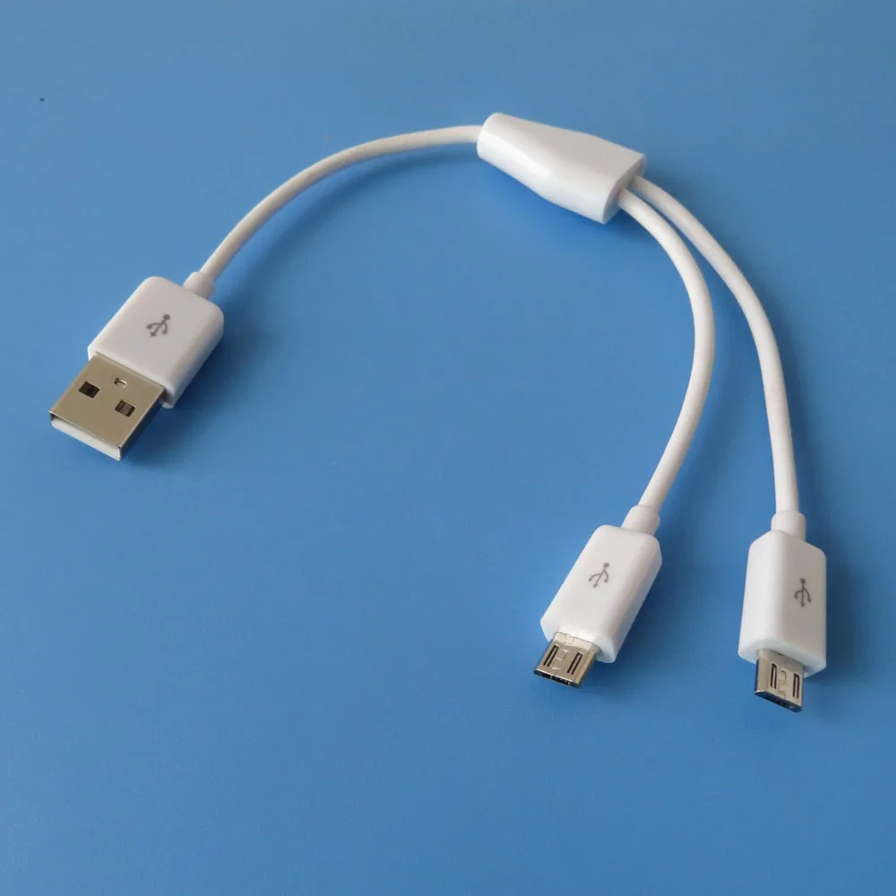 20 см двойной разветвитель микро-usb кабель мощность 2 Micro USB устройств