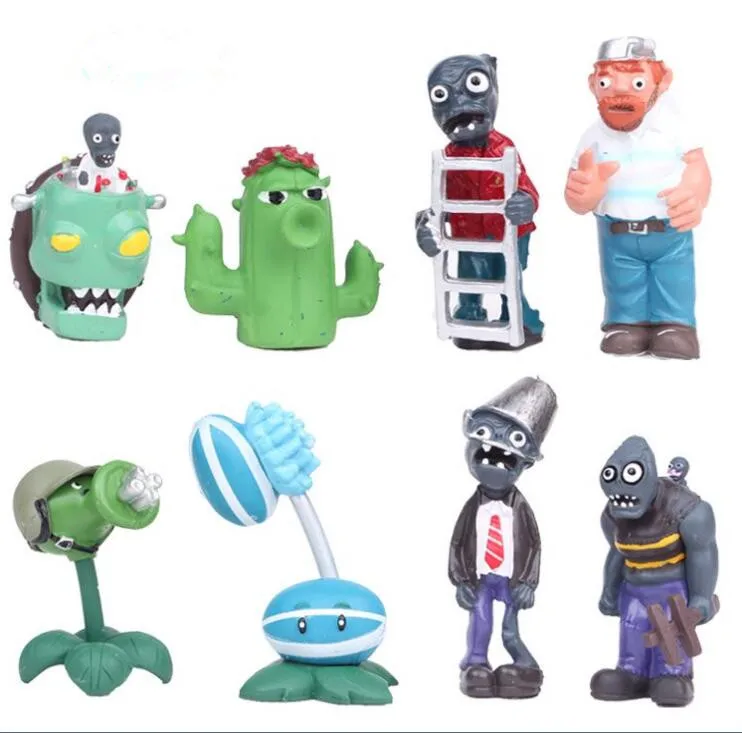 

New ! 8pcs/set Plants vs Zombies Toys 6cm PVC Model Collection Plants Zombies Action Figures Toys Gifts boys birthday Cake decor