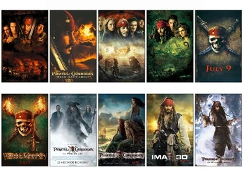 

10 pcs/lot Pirates of the Caribbean Series Movie Poster Souvenir Card Sticker DIY Decoration Planner Stickers Pack Bomb 1015