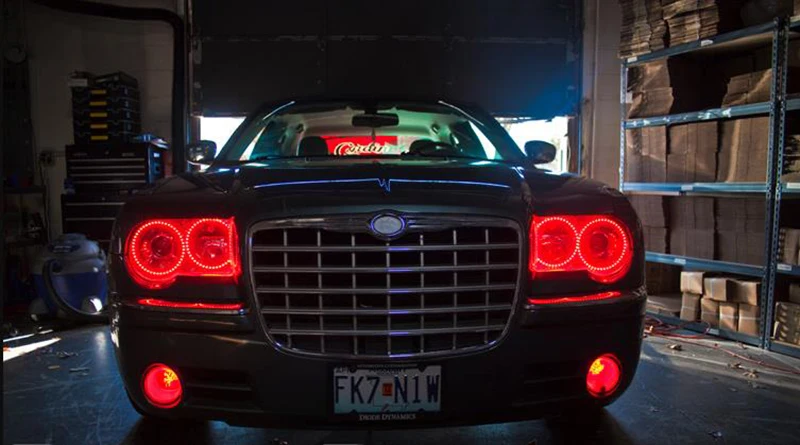 para Dodge Challenger Anéis de Halo Luz de Circulação Multi-cor Kit Led Angel Eyes Rgb Diurna Drl 2008 2009 2010 2011 2020 24 Luzes p/ carro