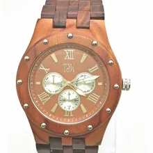 fashion Eco-Friendly Red Sandal Wood Health Watches Uwood Brand Wooden Watch Japan Quartz Wristwatch For Mens Women Lover Best G