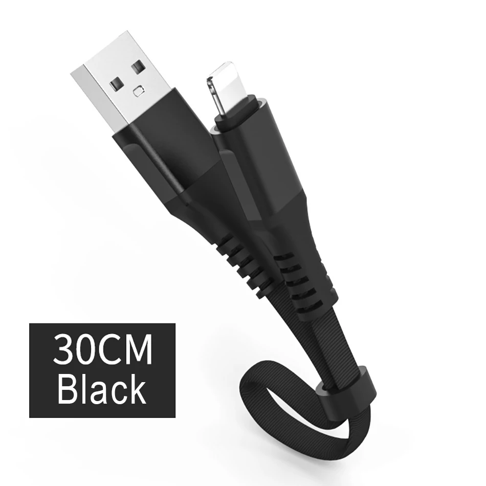 !ACCEZZ USB Charge Data Cable Lighting For iphone XS MAX XR X 8 7 6 6S 5S Plus Charging Cables For iPad Mini Short Charger Line (13)